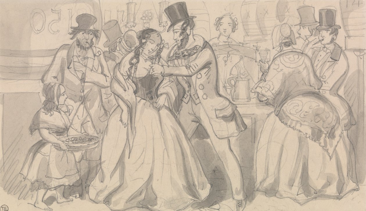 Publiczne odświeżenie w niskim społeczeństwie autorstwa Robert Isaac Cruikshank