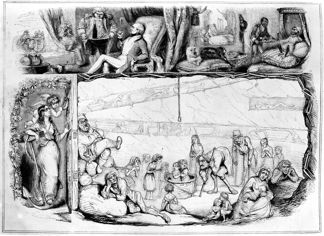 Kapitał i praca, ilustracja z „Punch”, 29 lipca 1843 autorstwa Robert Jacob Hamerton
