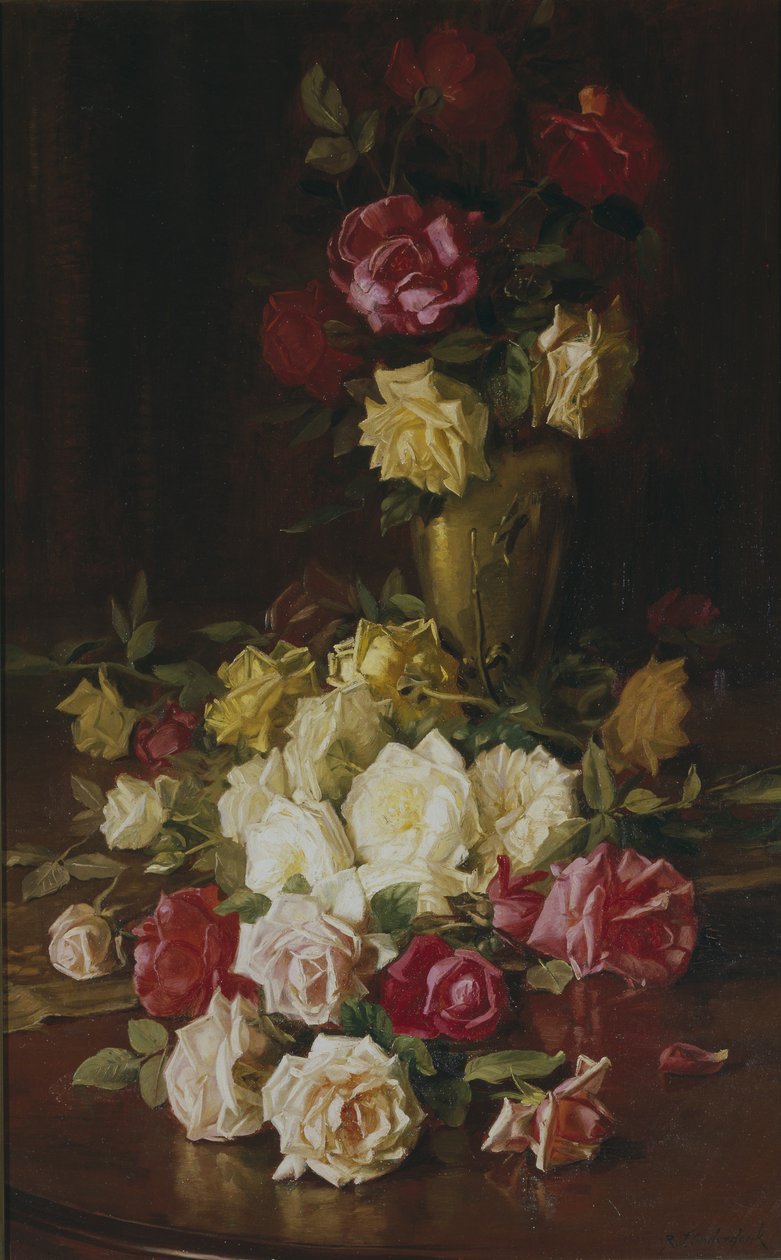 Bez tytułu (Róże), ok. 1905-1915 (olej na płótnie) autorstwa Robert Jenkins Onderdonk
