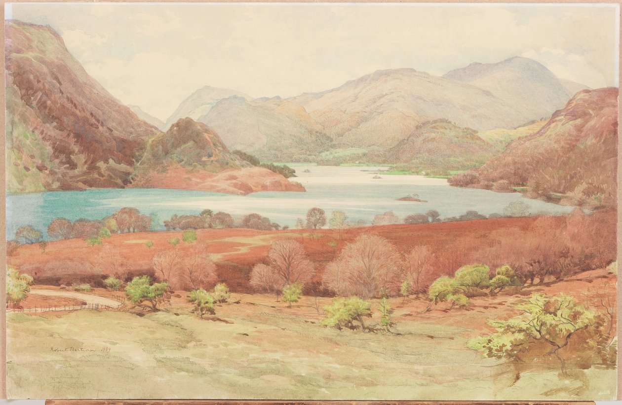 Ullswater w maju (ołówek i akwarela na desce) autorstwa Robert John Scott Bertram