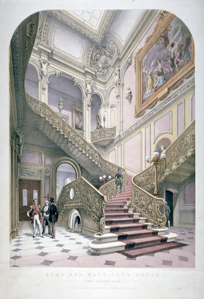 Klub Armii i Marynarki Wojennej, Pall Mall, Westminster, Londyn, 1853 autorstwa Robert Kent Thomas