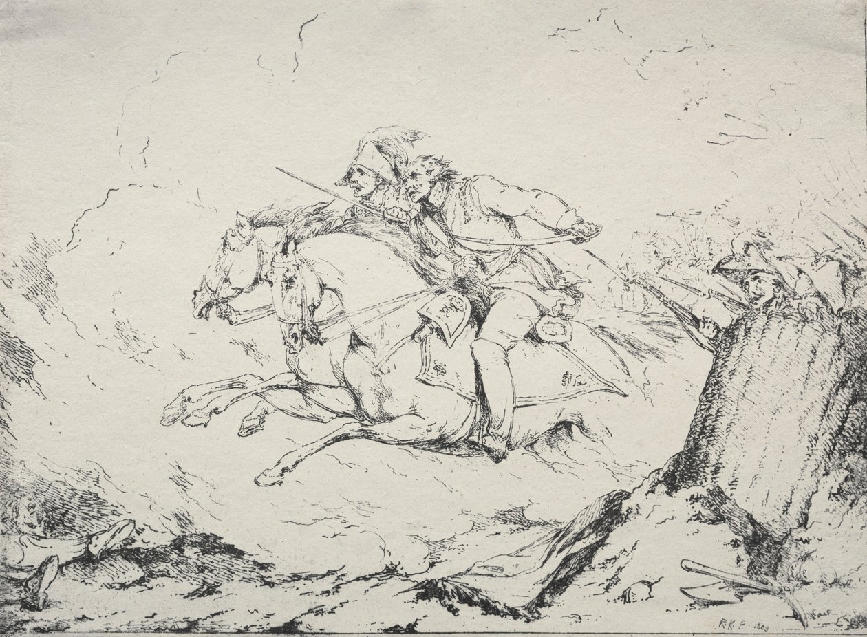 Okazy poliautografii: szarża kawalerii, 1803. autorstwa Robert Kerr Porter