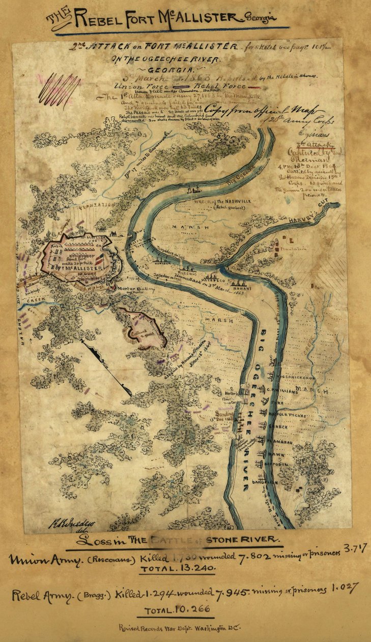 2. atak na fort McAllister nad rzeką Ogeechee, Georgia LOC gvhs01.vhs00278 autorstwa Robert Knox Sneden