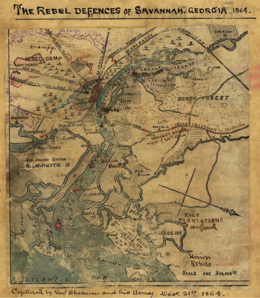 Atak na Ft. Pulaski Savannah, Georgia, kwiecień 1862 r. LOC gvhs01.vhs00277 autorstwa Robert Knox Sneden
