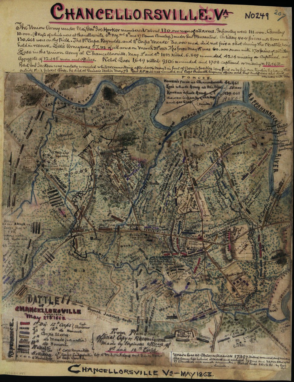Bitwa pod Chancellorsville, Wirginia, 2 i 3 maja 1863 r. LOC gvhs01.vhs00299 autorstwa Robert Knox Sneden