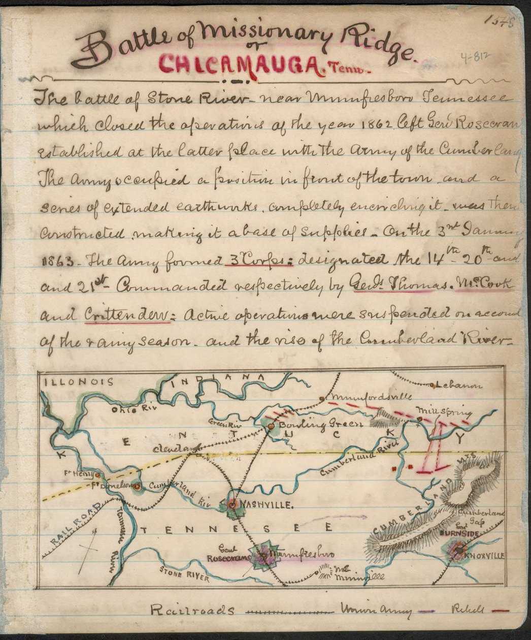 Bitwa pod Missionary Ridge lub Chickamauga, Tenn. LOC gvhs01.vhs00156 autorstwa Robert Knox Sneden