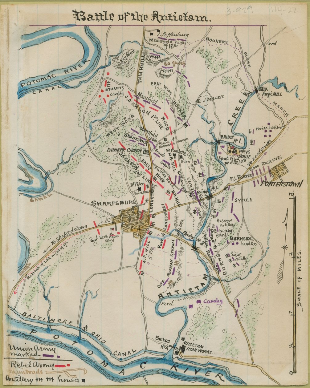 Bitwa pod Antietam. LOC gvhs01.vhs00044 autorstwa Robert Knox Sneden