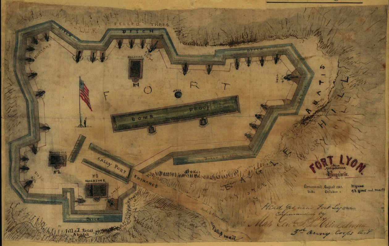 Fort Lyon, niedaleko Aleksandrii, Wirginia LOC gvhs01.vhs00285 autorstwa Robert Knox Sneden
