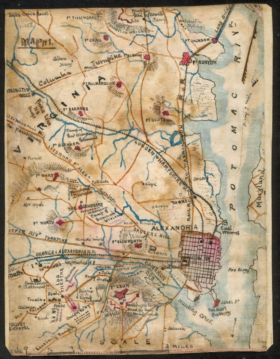 Mapa Alexandrii, Wirginia LOC gvhs01.vhs00032 autorstwa Robert Knox Sneden