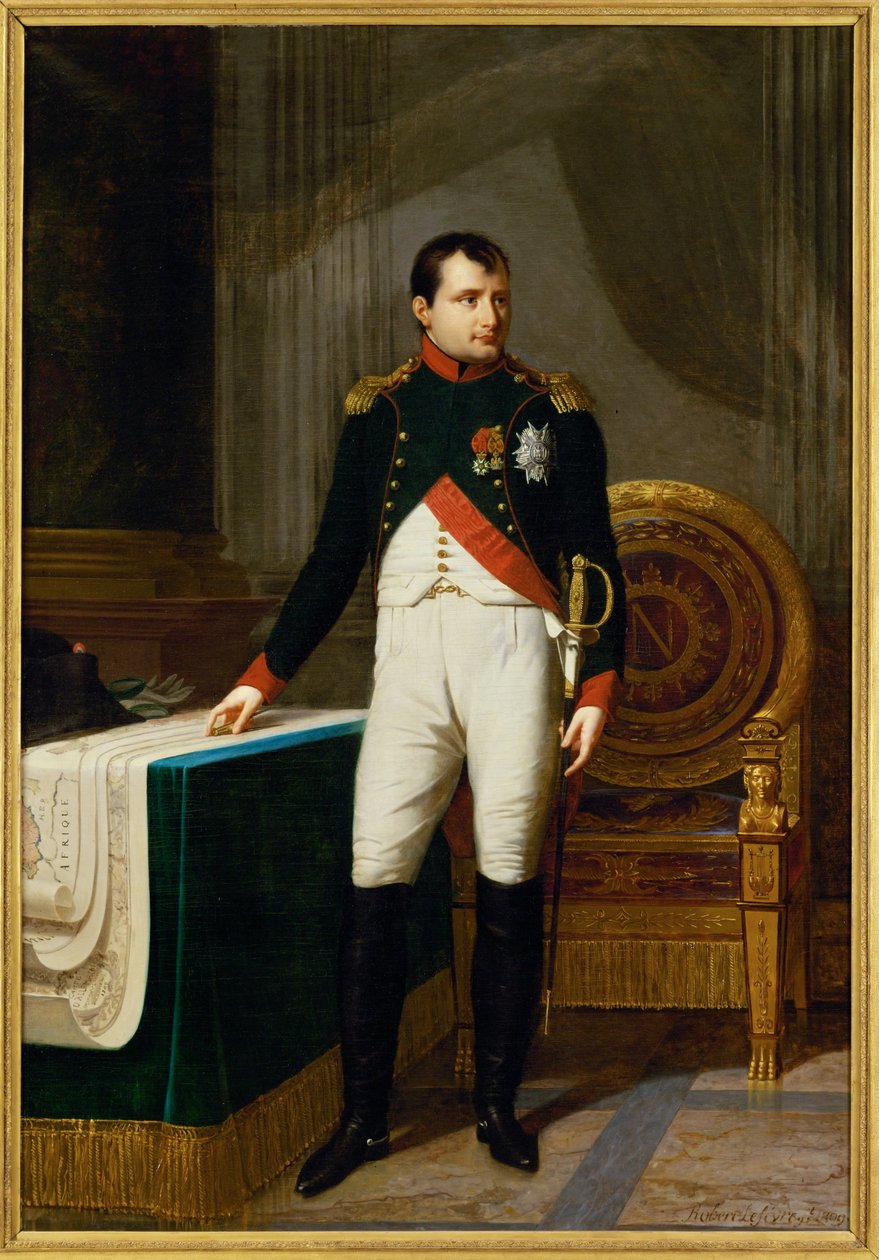 Cesarz Napoleon I jako pułkownik chasseurs a cheval de la garde ... (obraz na płótnie) autorstwa Robert Lefevre