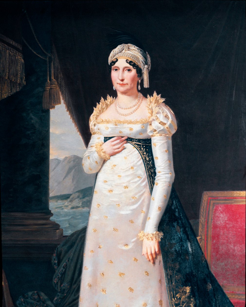 Portret Laetitii Bonaparte (Letizia Maria Ramolino) (1750-1836), matki Napoleona Bonaparte Detal. Obraz Roberta Lefevre (1755-1830) Museo Napoleonico, Rzym autorstwa Robert Lefevre
