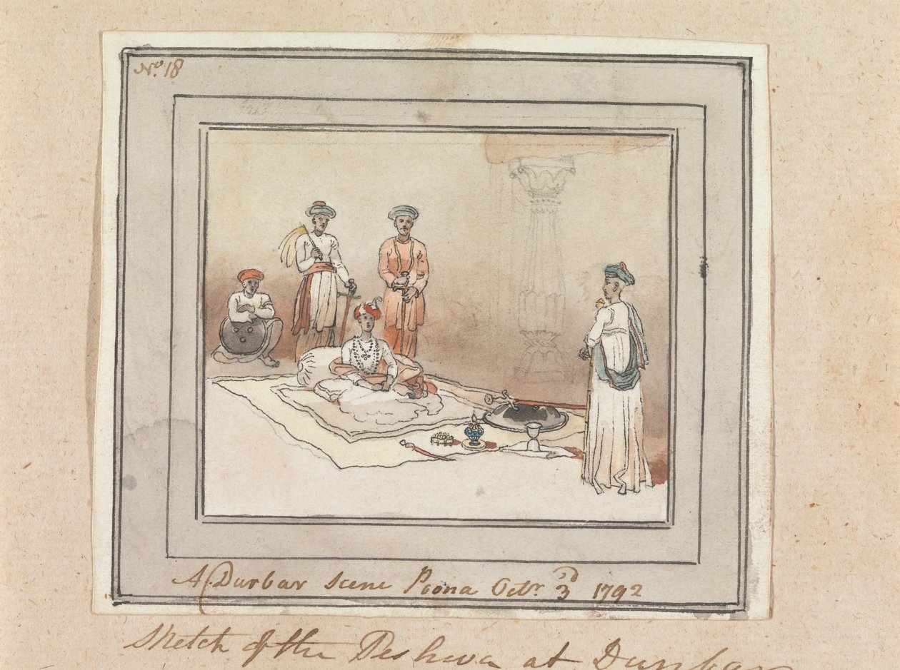 Scena z Durbar, Poona, 3 października 1792 autorstwa Robert Mabon