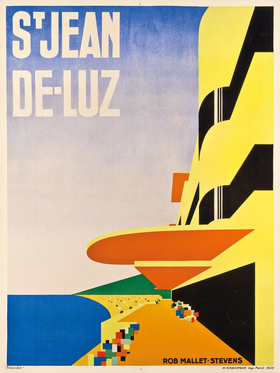 Plakat reklamujący Saint-Jean-de-Luz, 1928 autorstwa Robert Mallet Stevens
