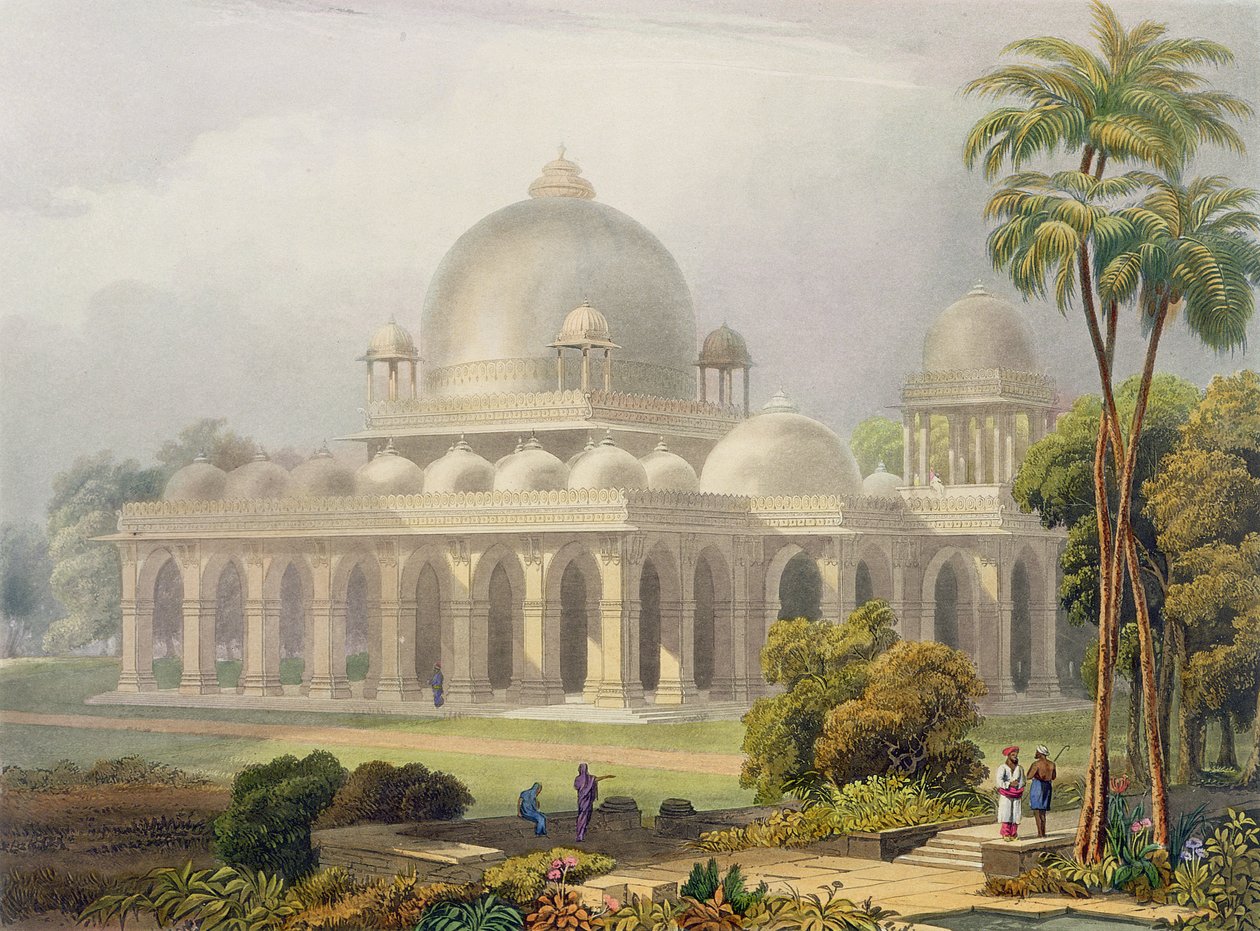 Roza w Mehmoodabad w Guzerat, czyli grób wezyra sułtana Mehmooda, z tomu II „Sceneria, kostiumy i architektura Indii”, sztychowana przez Johna Willisa (fl.1826-52) i grawerowana przez Charlesa B. autorstwa Robert Melville Grindlay