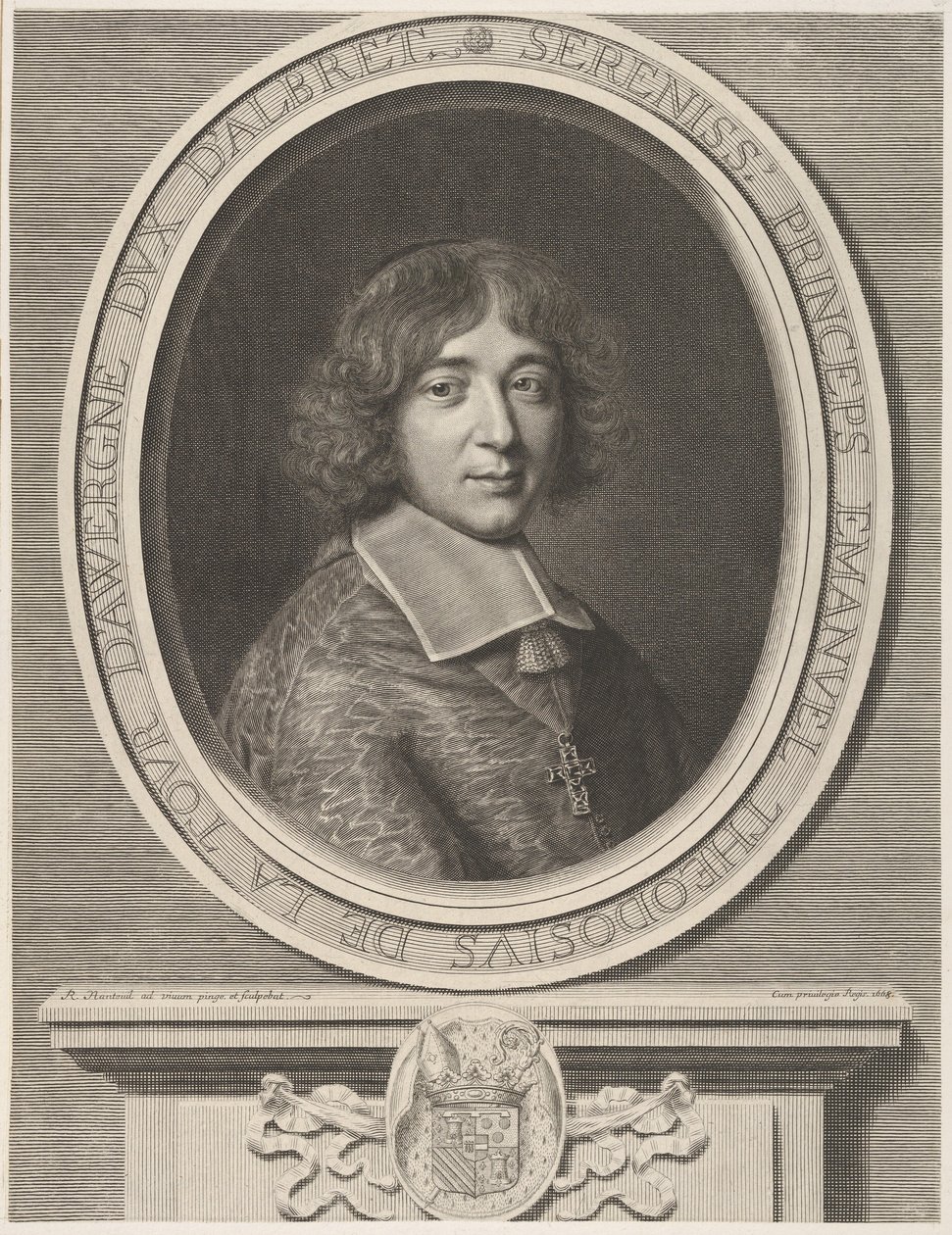 Emmanuel-Théodose de La Tour dAuvergne, kardynał Bouillon, 1668. autorstwa Robert Nanteuil