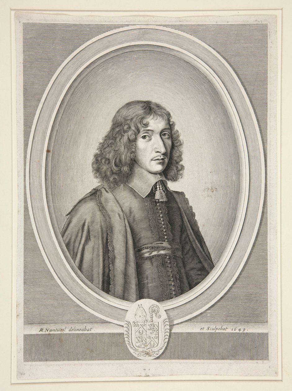 François Mol?, Opat? Sainte-Croix de Bordeaux, następnie Ma?tre des Requ?tes (opat Sainte-Croix de Bordeaux, następnie Mistrz Prośb) (1625-1712) autorstwa Robert Nanteuil