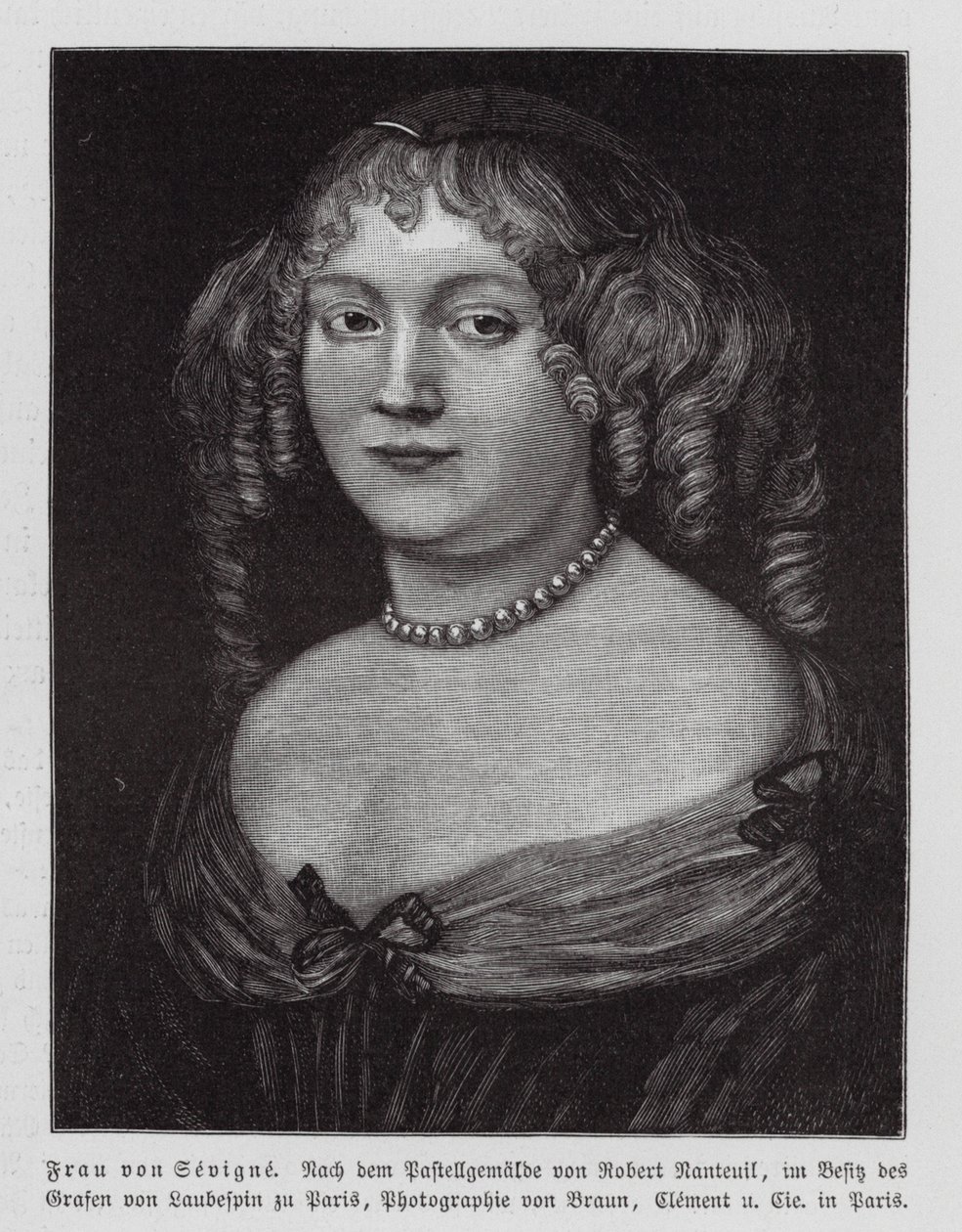 Madame de Sevigne, francuska pisarka (rycina) autorstwa Robert Nanteuil
