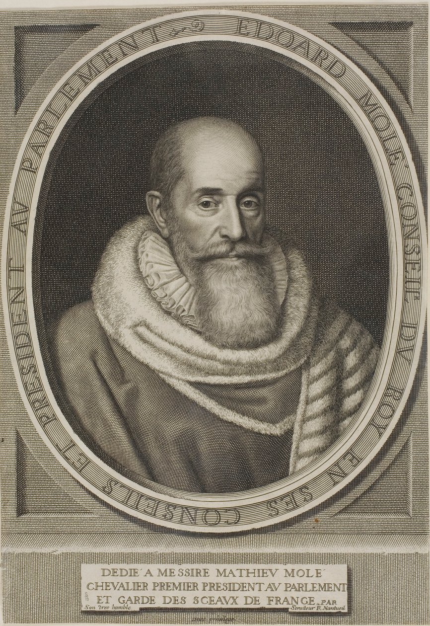 Portret Edouarda Molé .a autorstwa Robert Nanteuil