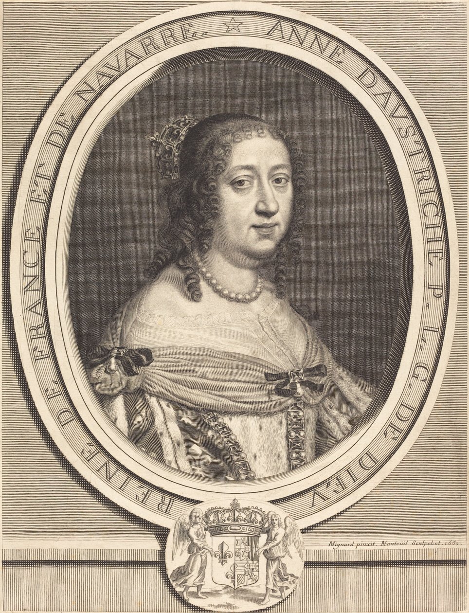 Anna Austriacka, królowa Francji i Nawarry autorstwa Robert Nanteuil after Pierre Mignard I