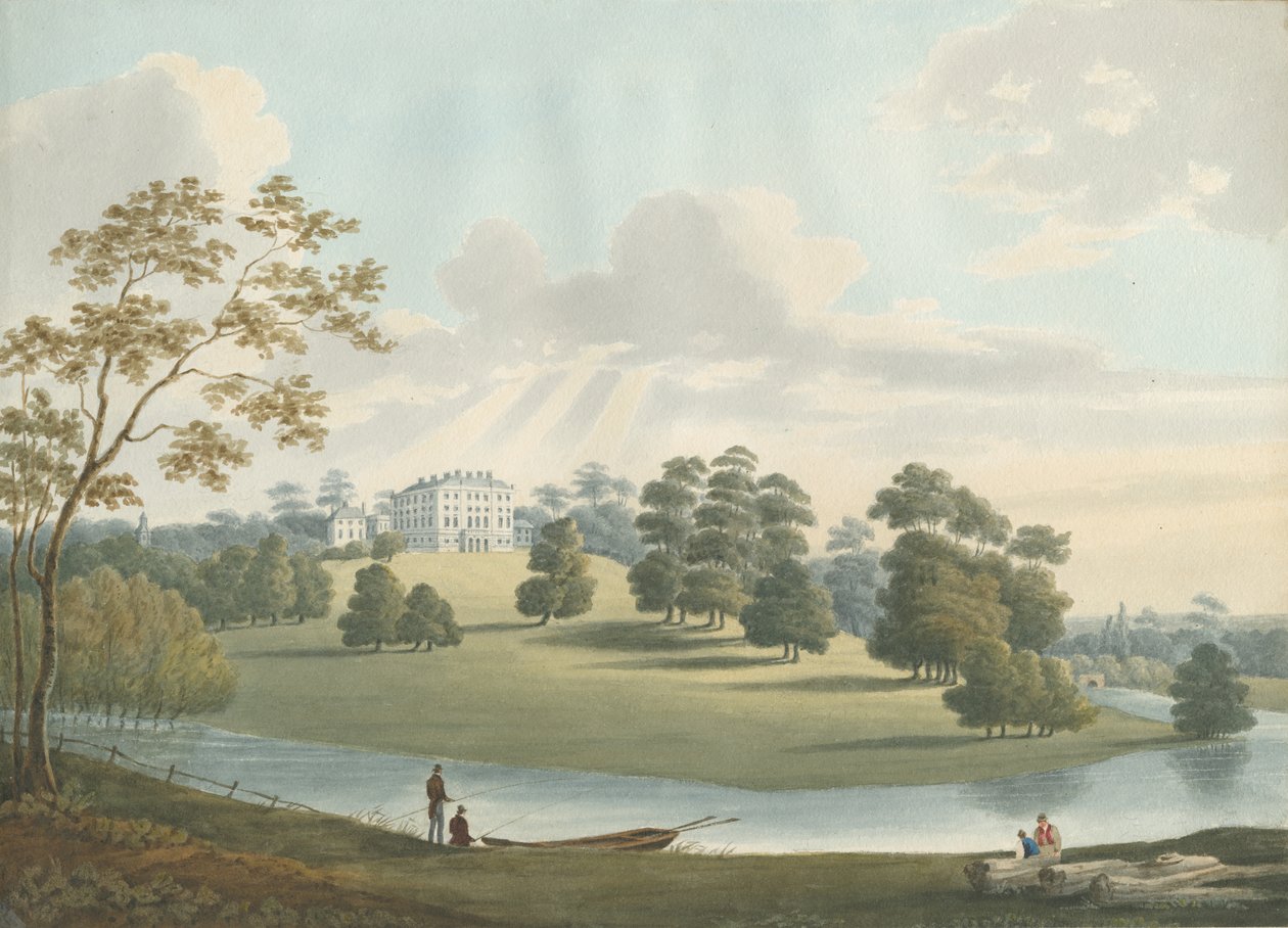 Patshull House: malarstwo akwarela i [1826] autorstwa Robert Noyes