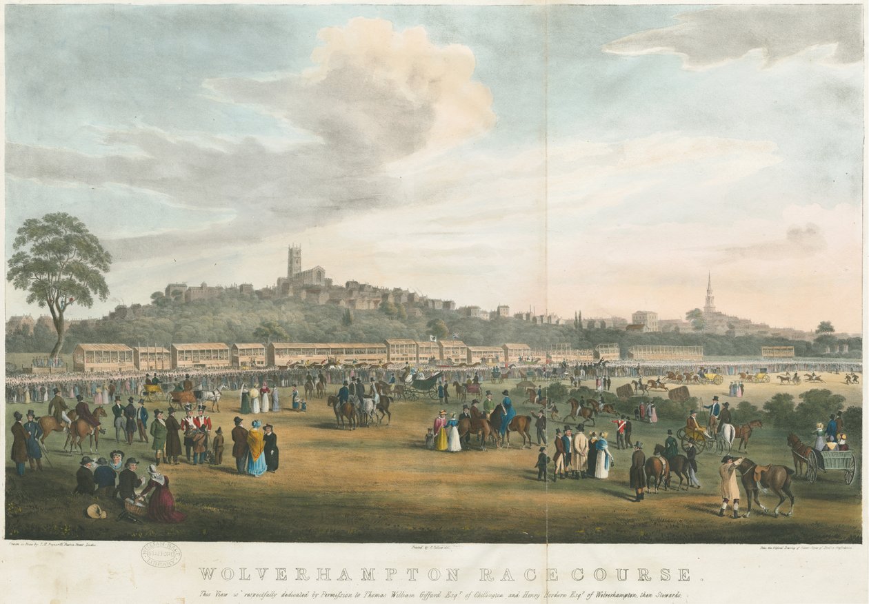 Wolverhampton - Racecourse: kolorowa litografia i [c 1826] (druk) autorstwa Robert Noyes