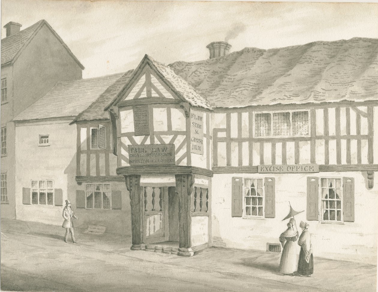 Wolverhampton - Kościół św. Piotra: rysunek w sepii, 1837 autorstwa Robert Noyes