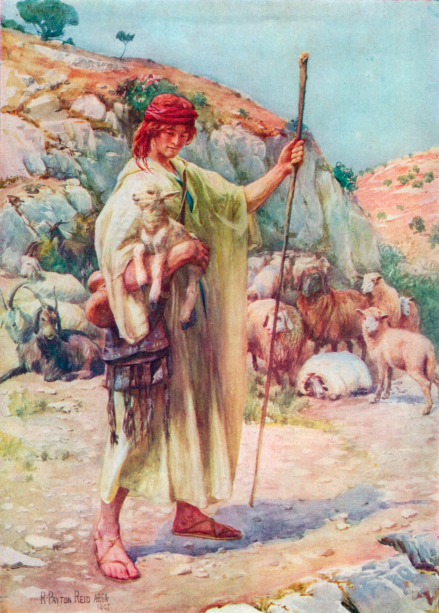 Dawid Pasterz (kolorowa litografia) autorstwa Robert Payton Reid