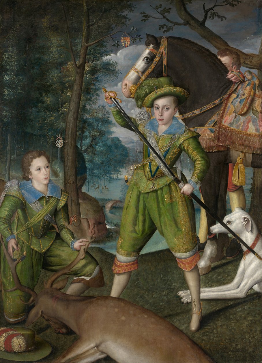 Henry Frederick 1594-1612, książę Walii, z Sir Johnem Haringtonem 1592-1614..., 1603. autorstwa Robert Peake I