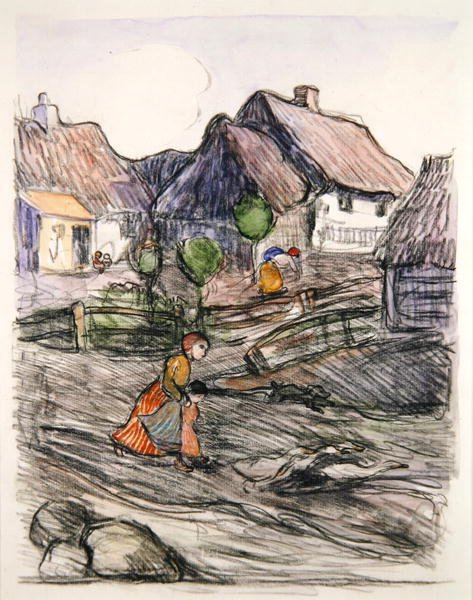 Gęsiareczka, Polska (gwasz i węgiel na papierze) autorstwa Robert Polhill Bevan
