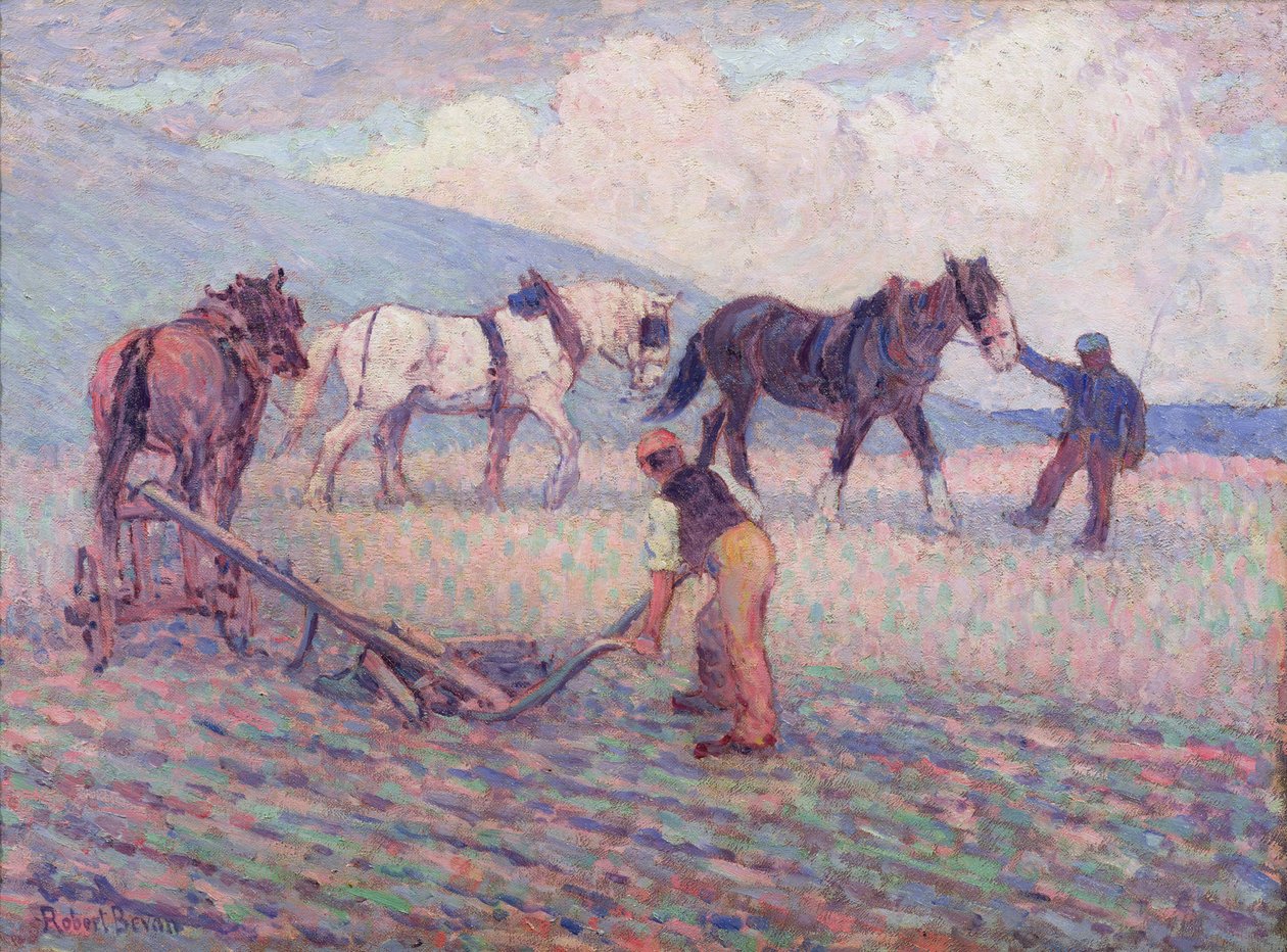 Pług obrotowy do ryżu, ok. 1909 r. autorstwa Robert Polhill Bevan