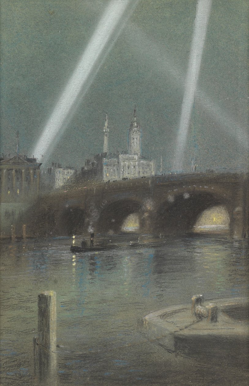 Reflektory wojenne nad London Bridge autorstwa Robert Randoll