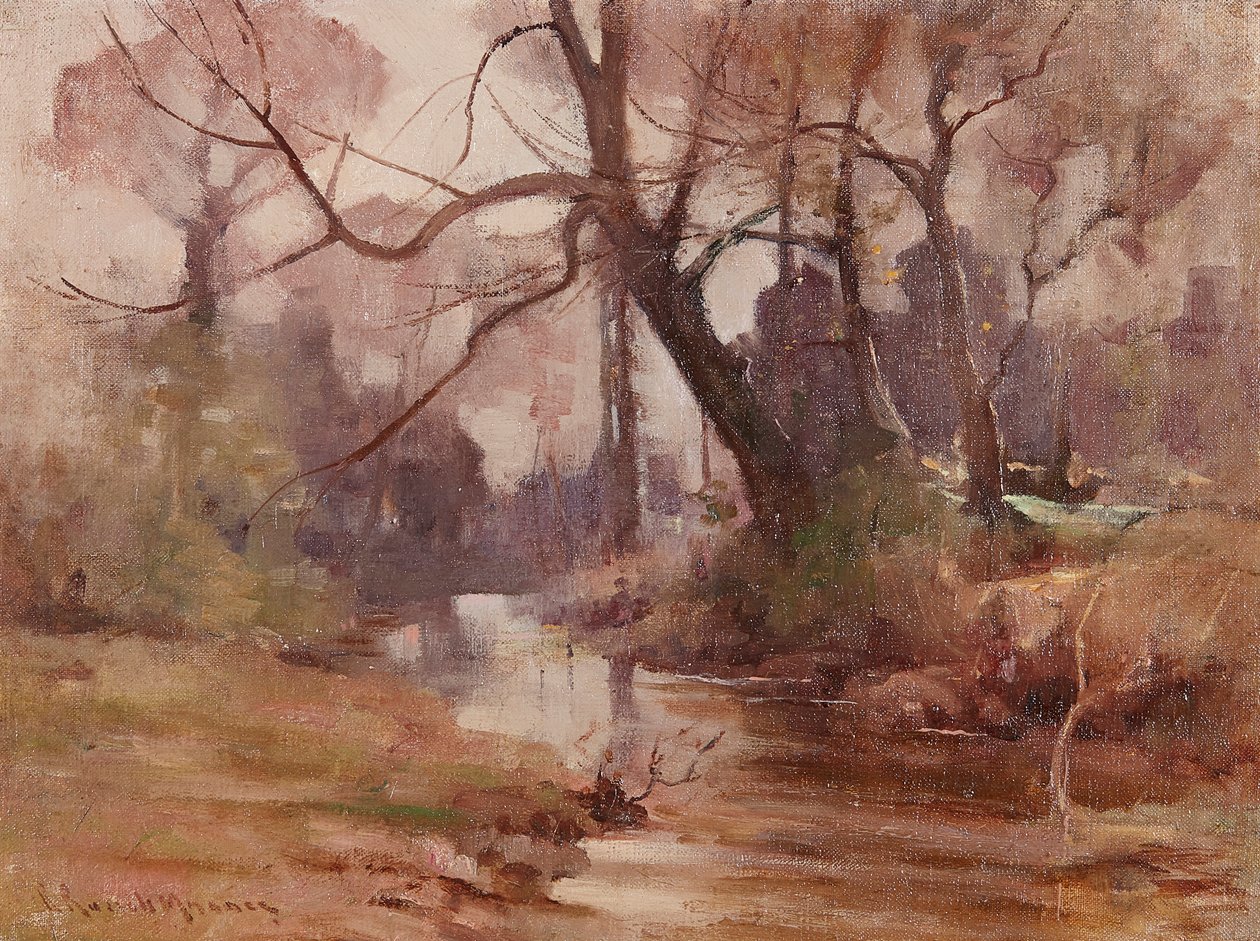 Cicha polana nad rzeką (olej na płótnie) autorstwa Robert Russell MacNee