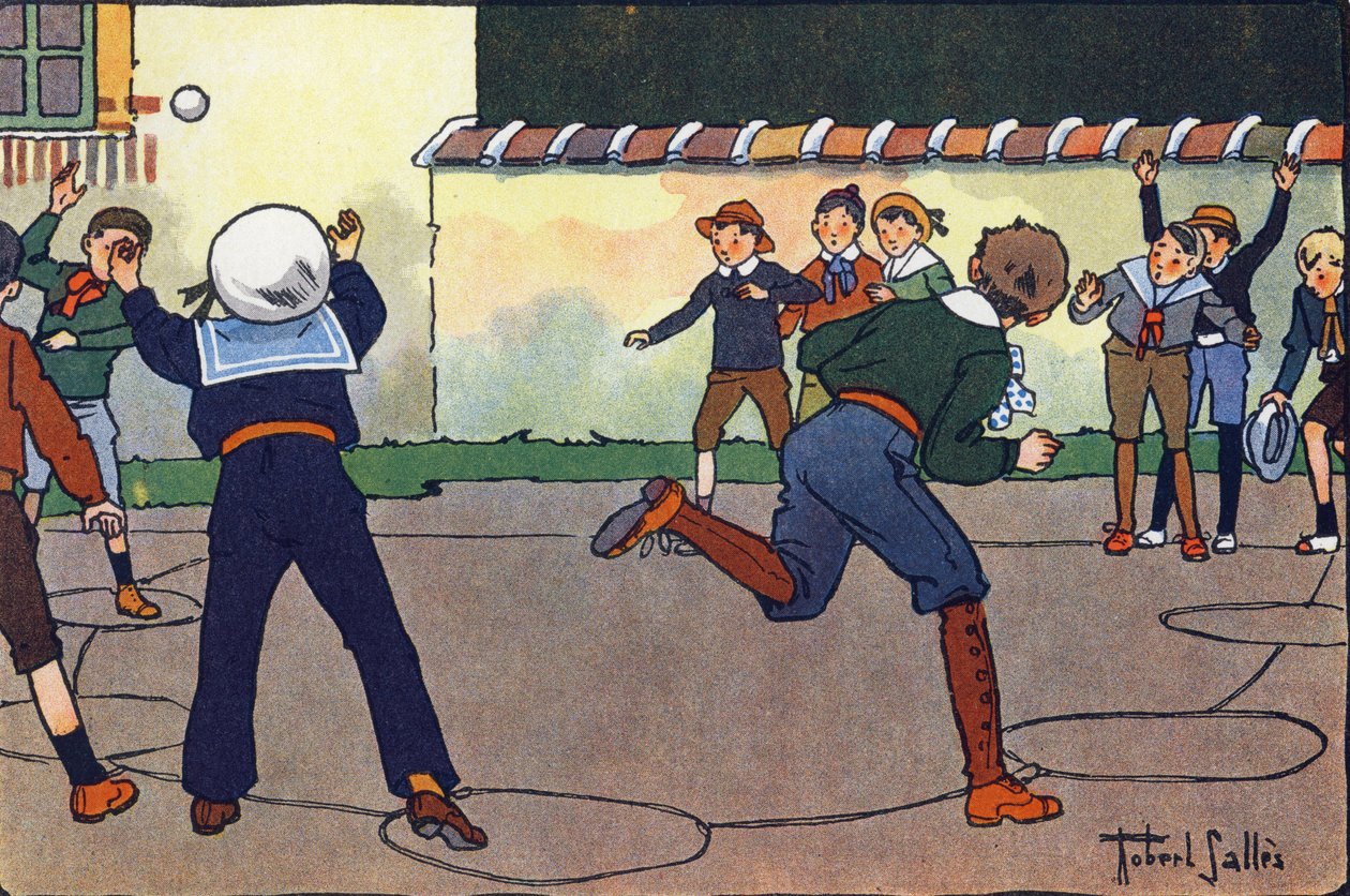 Bal w obozie (lub bal więźnia lub bal myśliwski). Grawerowanie w „” W co gramy? „” E. Webera z rysunkami akwarelowymi Roberta Sallesa (1871-1929). Biblioteka Garnier Freres, Paryż autorstwa Robert Salles