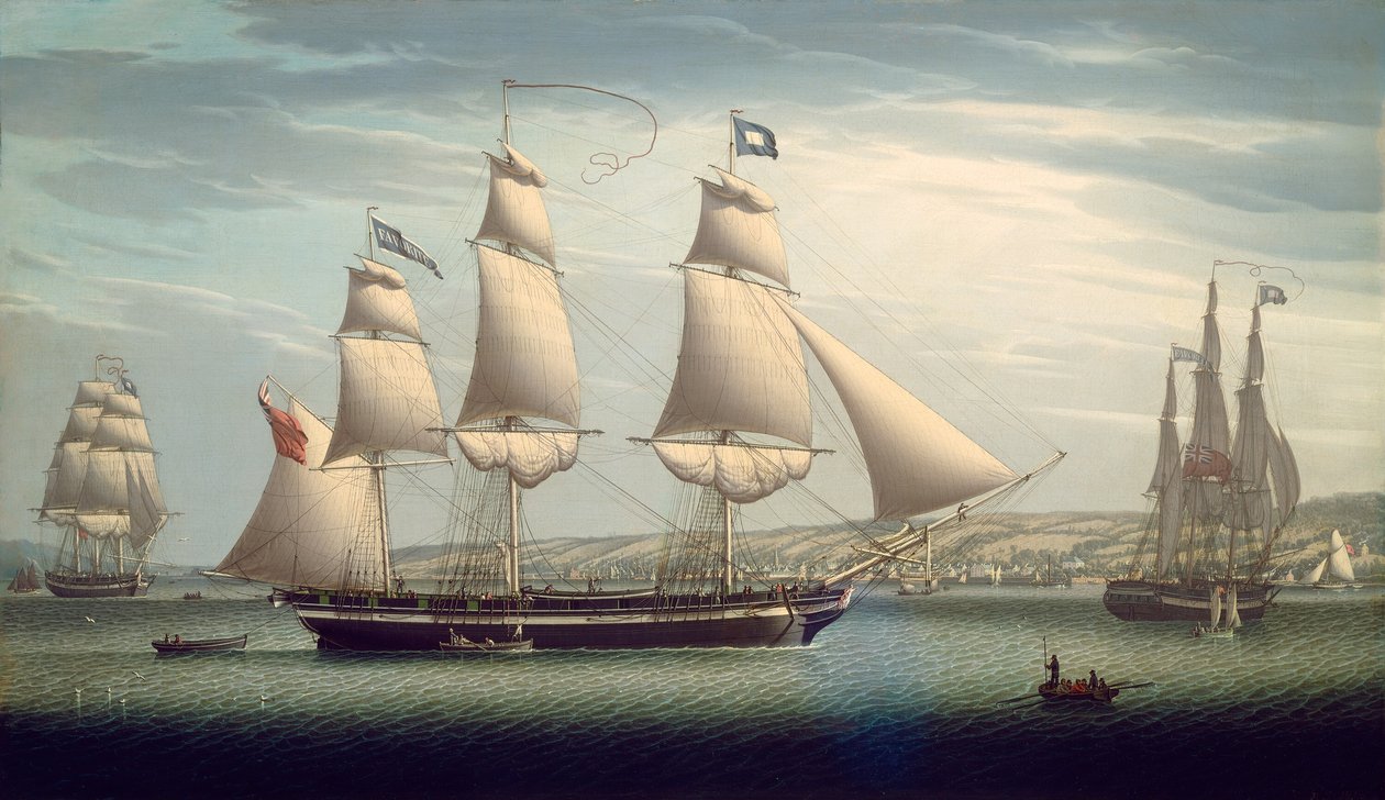 Statek „Ulubiony” manewruje z Greenock autorstwa Robert Salmon