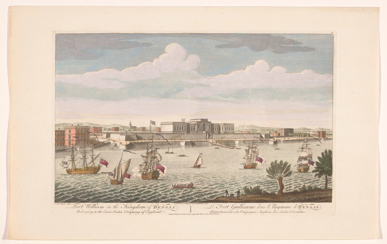 Widok na Fort William w Kalkucie Fort William w królestwie Bengalu. Przynależność do Kompanii Wschodnioindyjskiej Anglii (tytuł na obiekcie) Rozliczenia LZO (tytuł serii) autorstwa Robert Sayer