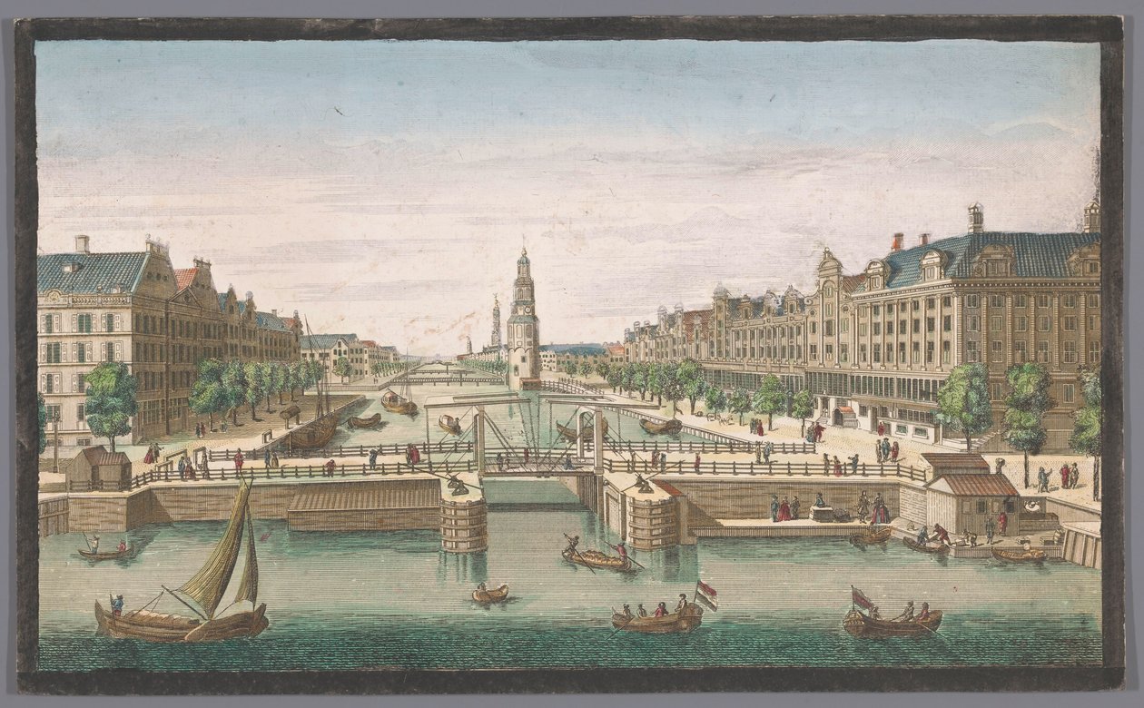 Widok na Oudeschans w Amsterdamie widziany z IJ Widok Amsterdamu ze starego szańca (tytuł na obiekcie) Holandia (tytuł serii) autorstwa Robert Sayer