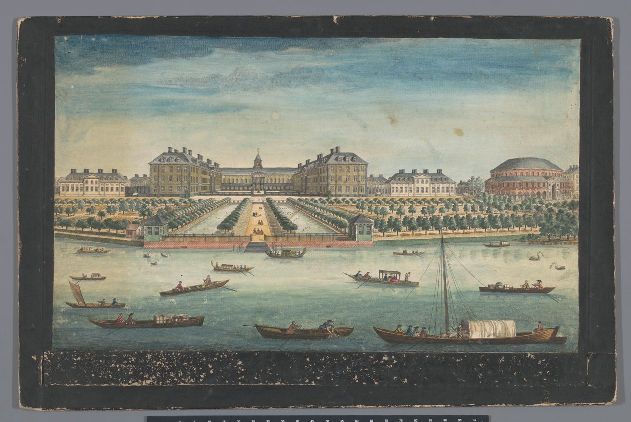 Widok na Royal Hospital Chelsea i Rotunda w Ranelagh Gardens w Londynie Widok na Royal Hospital w Chelsea i Rotunda w Ranelaigh Gardens (tytuł na obiekcie) Londyn (tytuł serii) autorstwa Robert Sayer
