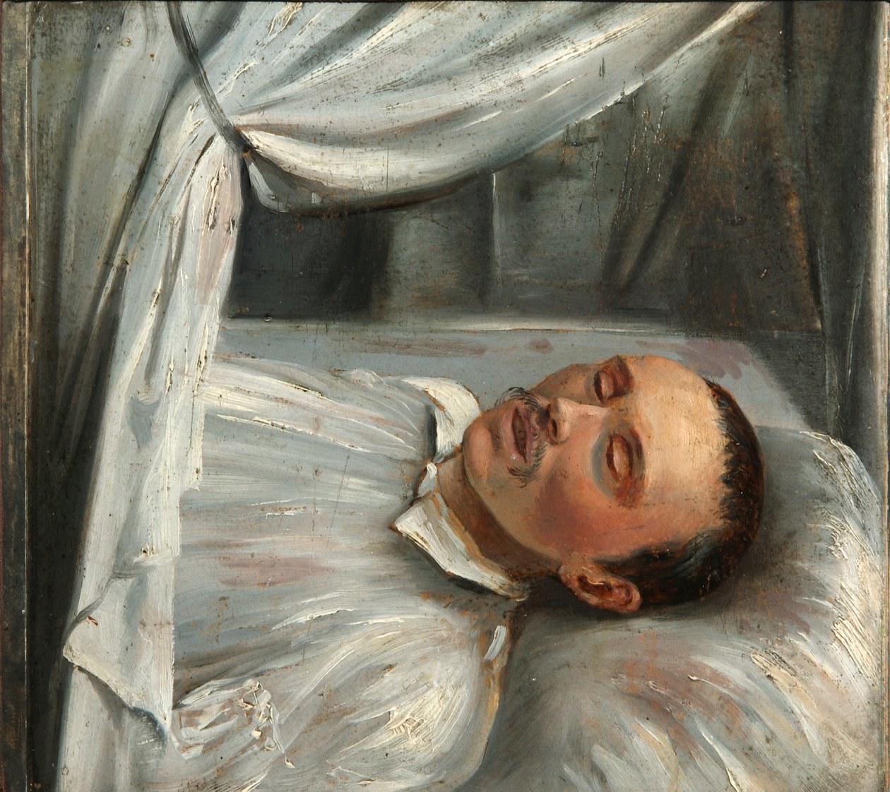 Poeta Michaił Lermontow 1814-1841 na łożu śmierci, 1841. autorstwa Robert Schwede