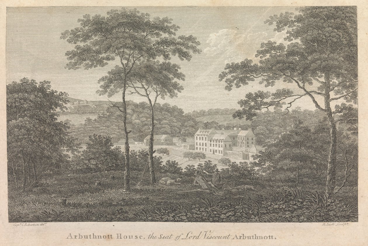 Arbuthnott House, siedziba lorda wicehrabiego Arbuthnotta; strona 10 (tom pierwszy) autorstwa Robert Scott
