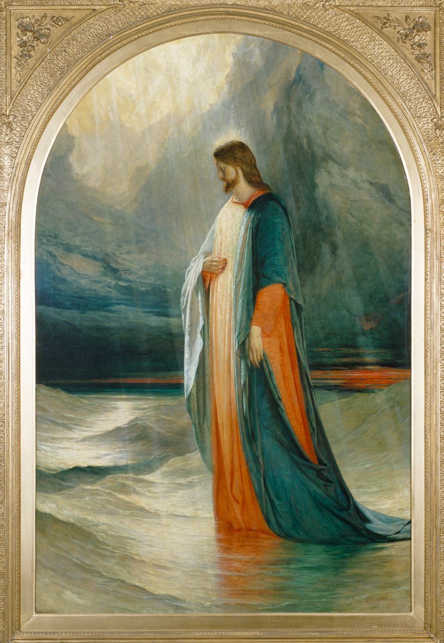 Jezus poszedł do nich, idąc po morzu, XIX wiek autorstwa Robert Scott Lauder