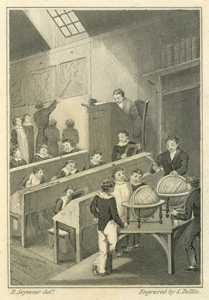 Nicholas Nickleby: Dotheboys Hall, grawerowane przez Samuela Bellina (1799-1893) autorstwa Robert Seymour