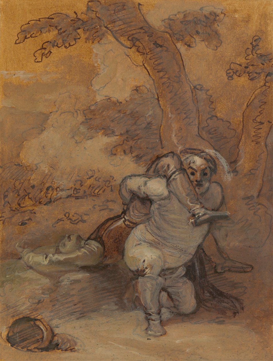 Falstaff ciągnący ciało Hotspura autorstwa Robert Smirke