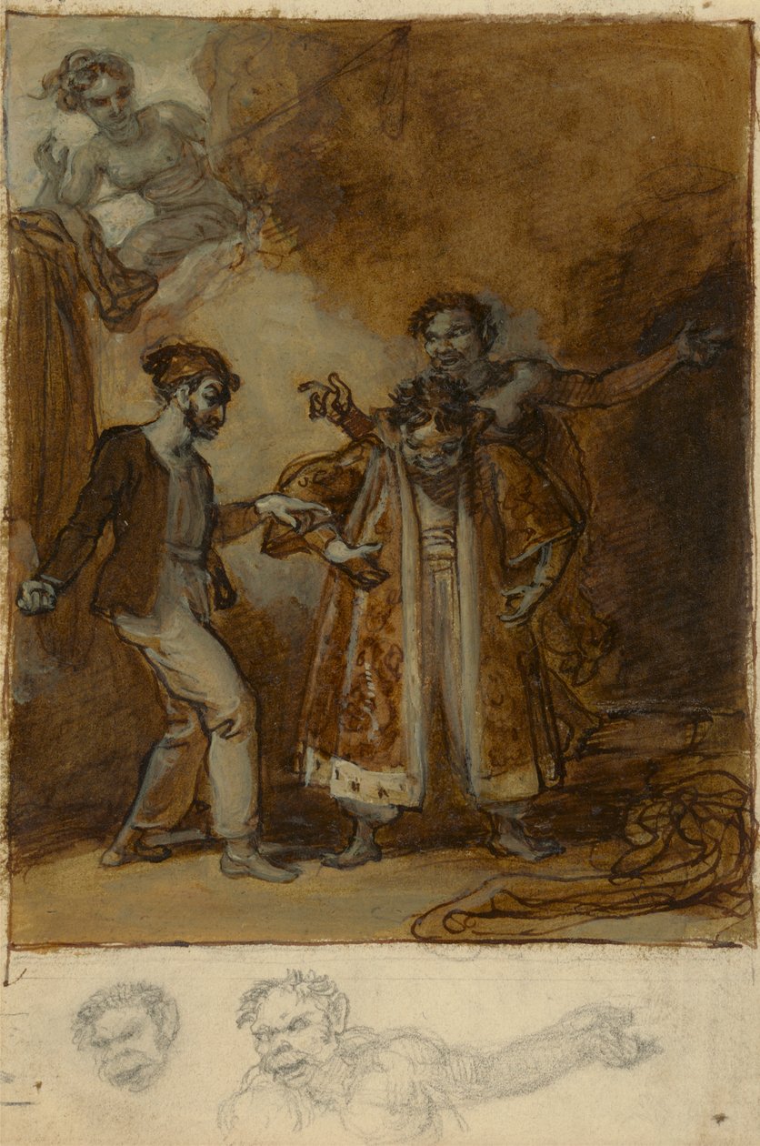 Stephano, Trinculo i Caliban z magiczną szafą Prospera autorstwa Robert Smirke