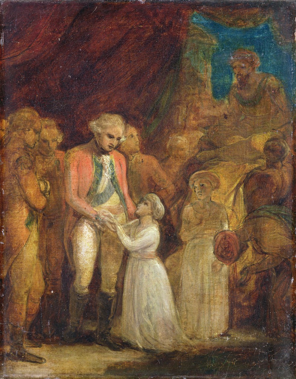 Dwaj synowie Tipu Sahiba, sułtana Mysore, przekazani jako zakładnicy generałowi Cornwallisowi (1738-1805), ok. 1792 (olej na płótnie) autorstwa Robert Smirke