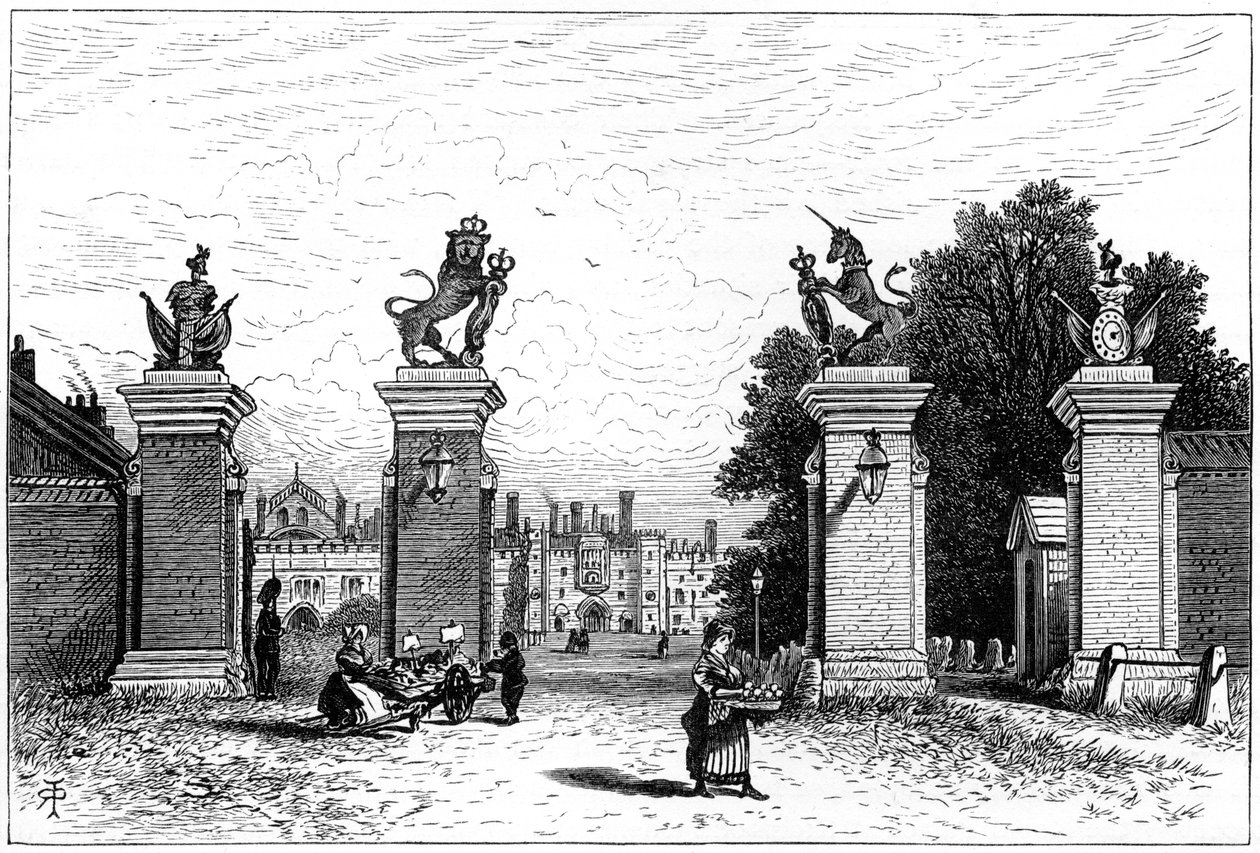 Wejście do pałacu Hampton Court, 1880. autorstwa Robert Taylor Pritchett