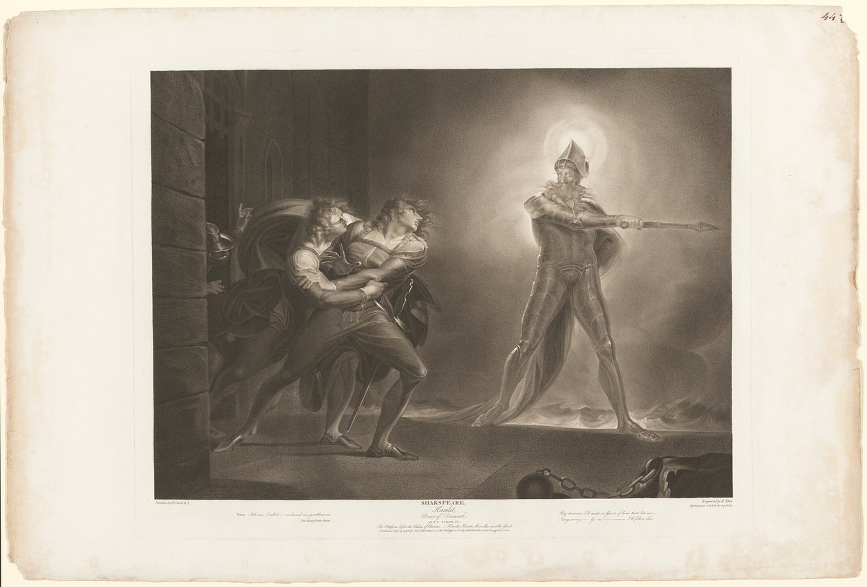 Hamlet, Horatio, Marcellus i Duch autorstwa Robert Thew