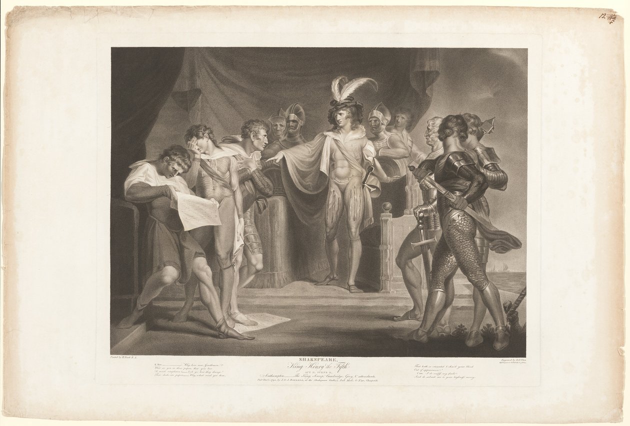 Król Henryk Potępianie Cambridge, Scroop i Northumberland autorstwa Robert Thew