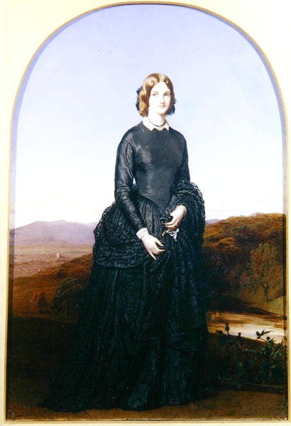 Portret Seliny, wicehrabina Newport (akwarela na kości słoniowej) autorstwa Robert Thorburn