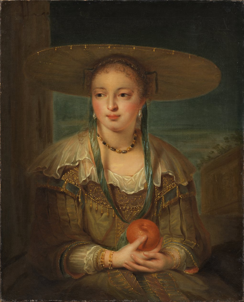 Pomone - Pomona, autorstwa Tournieres, Robert (1667-1752). Olej na płótnie. Wymiar : 78x64 cm. Muzeum Narodowe w Sztokholmie autorstwa Robert Tournieres