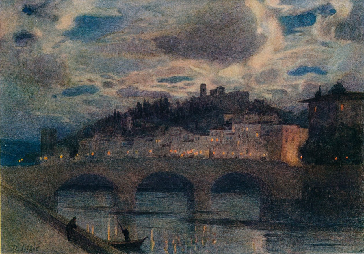 „Światło księżyca nad Arno, Florencja”, ok. 1907 r. autorstwa Robert W Little
